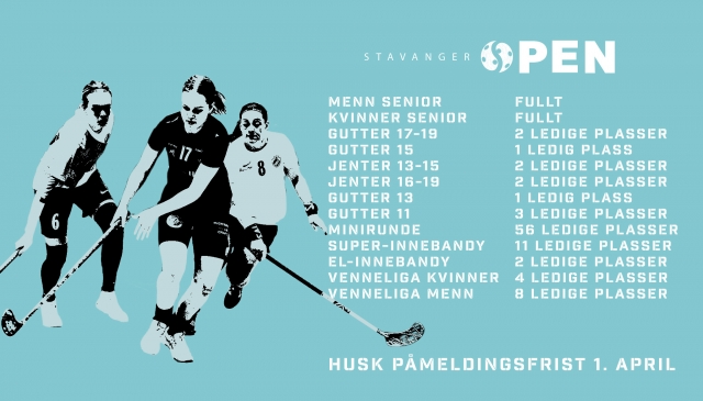 Stavanger Open 2023 - husk påmeldingsfrist 1. april