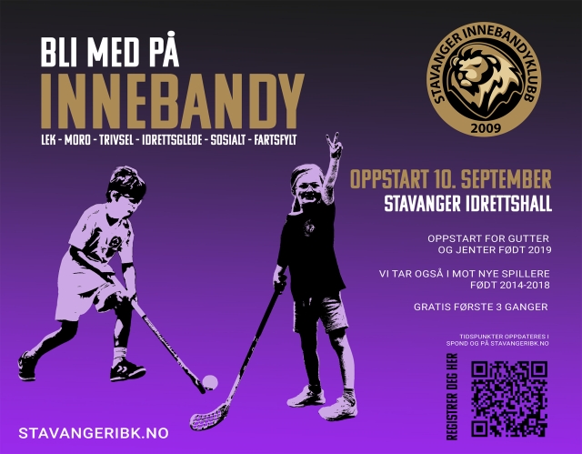 Oppstart treninger i Stavanger Idrettshall 10. september