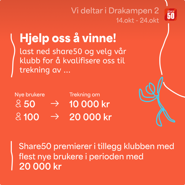 Last ned Share50 - hjelp klubben vår med å vinne pengepremier